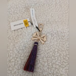 Brahmin Bow Charm Tassel Keychain